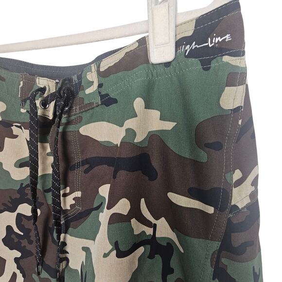 Quiksilver Highline Boardshorts Men 32 Camo Swim Trunks Camouflage 4-Way Stretch - Picture 3 of 8